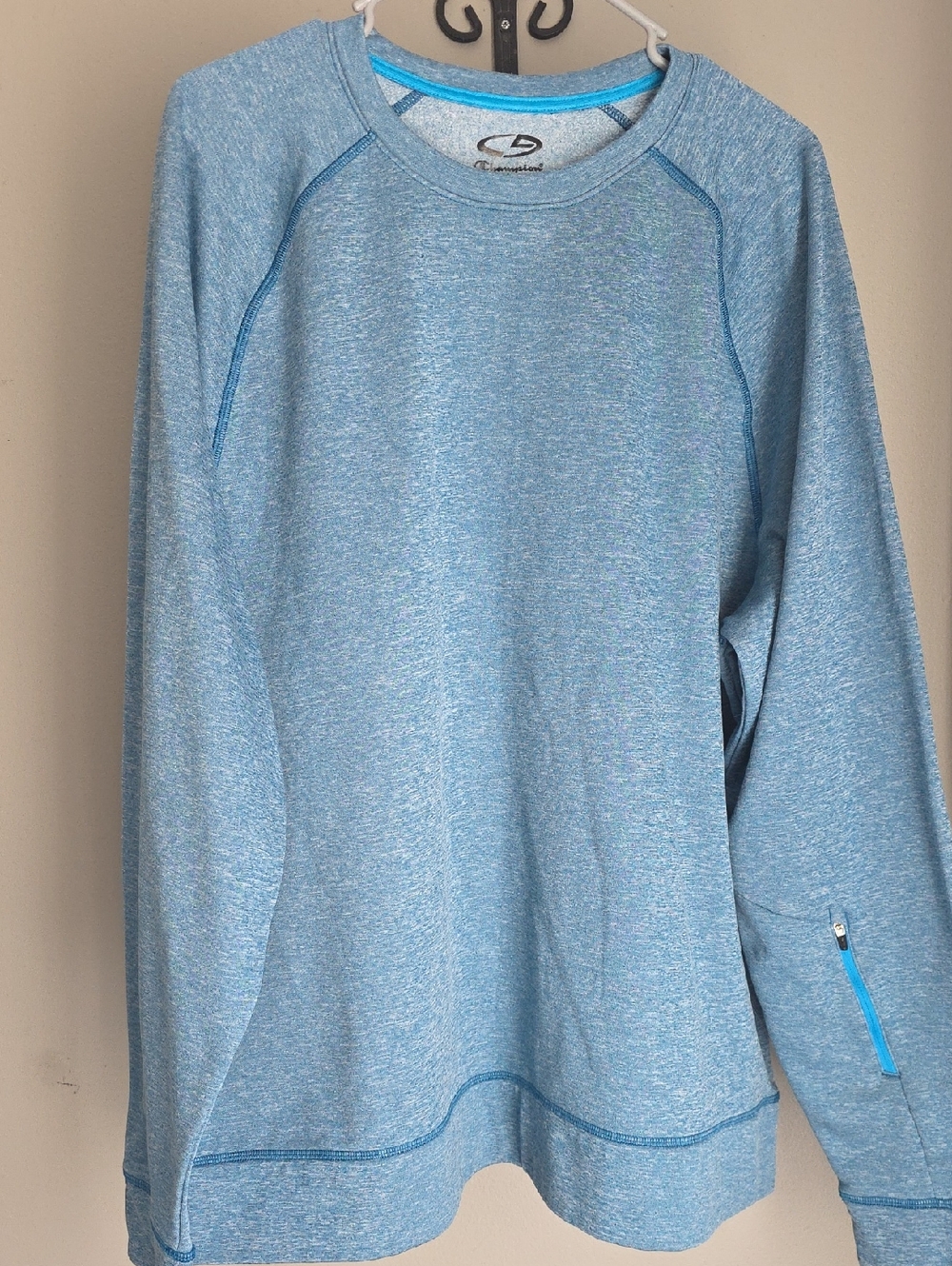 Champion Teal Blue Blue Men's Crewneck Sweatshirt Size XXL